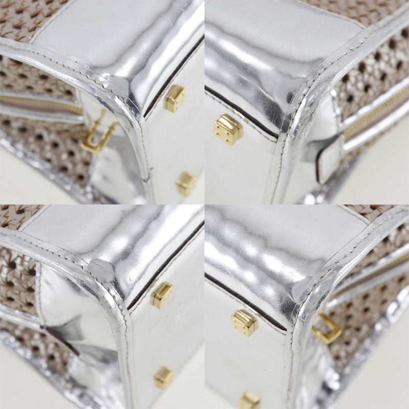 [LOEWE] Loewe 
 Amazona handbag 
 Braided leather x metallic gold zipper Amazonas Ladies B-Rank