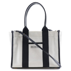 [BALENCIAGA] Balenciaga Hardware Tote Bag Small 2WAY shoulder 671402 Canvas Black/White Diagonal hanging handbag 2WAY Open HARDWARE Ladies