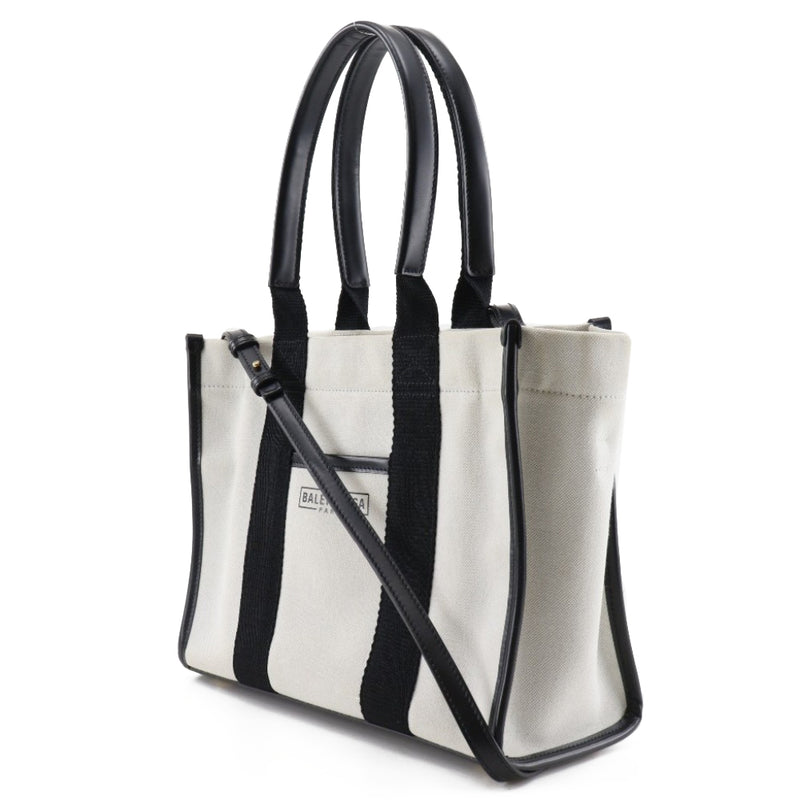 [Balenciaga] Balenciaga Hardware Tote Sac petite épaule 2way 671402 Canvas Black / White Diagonal Handscape 2ways Open Hardware Mesdames