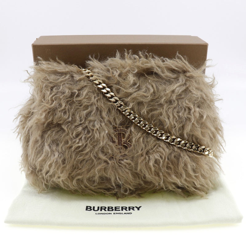 [Burberry] Burberry 
 Chain shoulder shoulder bag 
 8057587 Lambskin x mohair tea slanting flap CHAINSHOULDER Ladies A rank