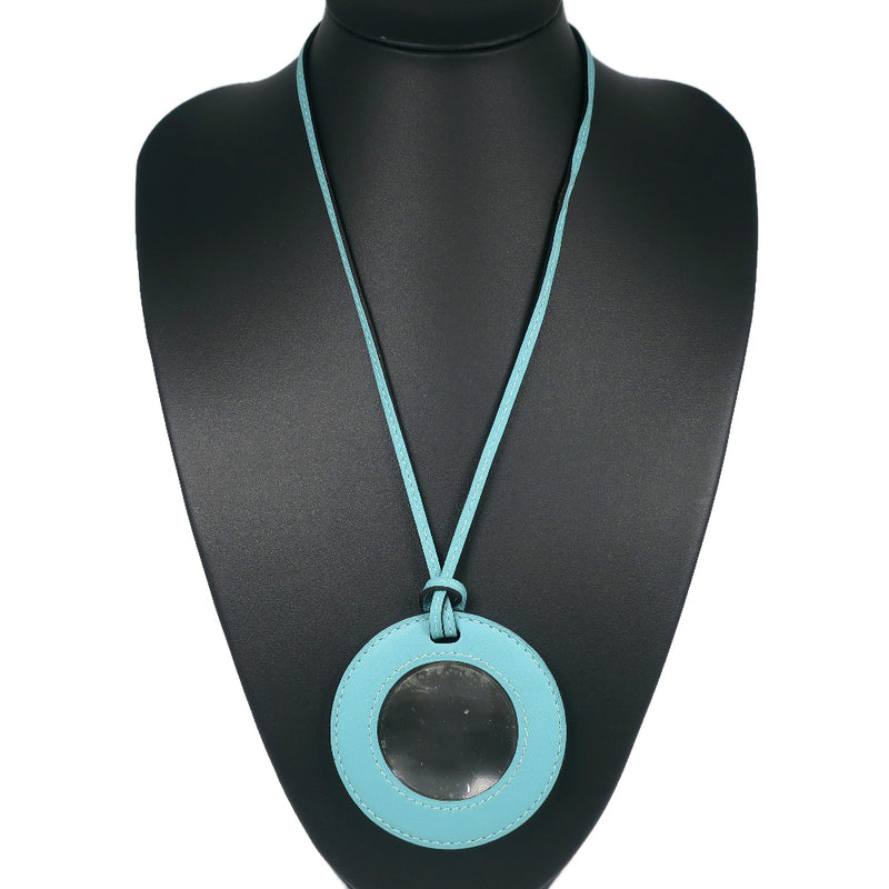 [HERMES] Hermes 
 Loupenecklace necklace 
 Voef Blue Jean Light Blood Approximately 55g Magnifier Necklace Ladies A Rank