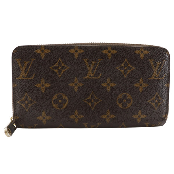 【LOUIS VUITTON】ルイ・ヴィトン
 ジッピーウォレット 長財布
 M60017 モノグラムキャンバス 茶 ファスナー Zippy wallet レディースB-ランク