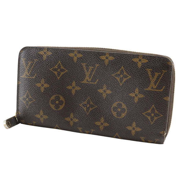 【LOUIS VUITTON】ルイ・ヴィトン
 ジッピーウォレット 長財布
 M60017 モノグラムキャンバス 茶 ファスナー Zippy wallet レディースB-ランク