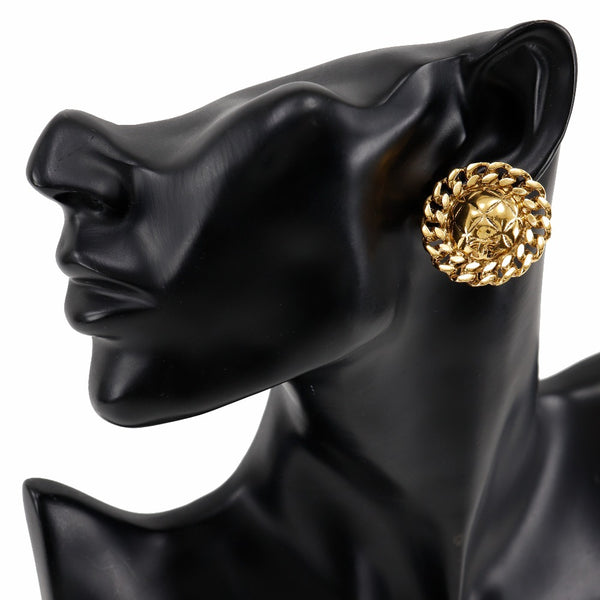 [Chanel] Chanel 
 Pendientes de cocomar 
 Cadena de matrasse Chapado de oro vintage aproximadamente 19.1 g Coco Mark Ladies