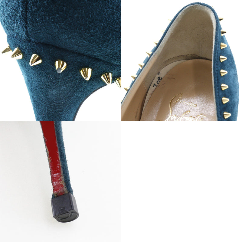 [Christian Louboutin] Christian Lubutan 
 Bombas de espiga 
 Red Sole Swed Green Spike Damas