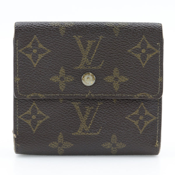 [Louis Vuitton]LOUIS VUITTON
 Port Monet VierCartes Crdit Billetera bi -fold 
 W Hook M61652 Monogram Canvas Tea SP1922 Botón Snap grabado Porto Monevier Cartes Cardit Unisex