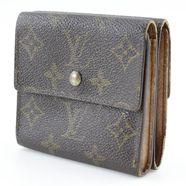 [Louis Vuitton]LOUIS VUITTON
 Port Monet VierCartes Crdit Billetera bi -fold 
 W Hook M61652 Monogram Canvas Tea SP1922 Botón Snap grabado Porto Monevier Cartes Cardit Unisex