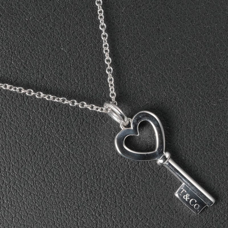 【TIFFANY&Co.】ティファニー
 ハート キー ネックレス
 シルバー925 ハート 約2.0g Heart key レディースAランク