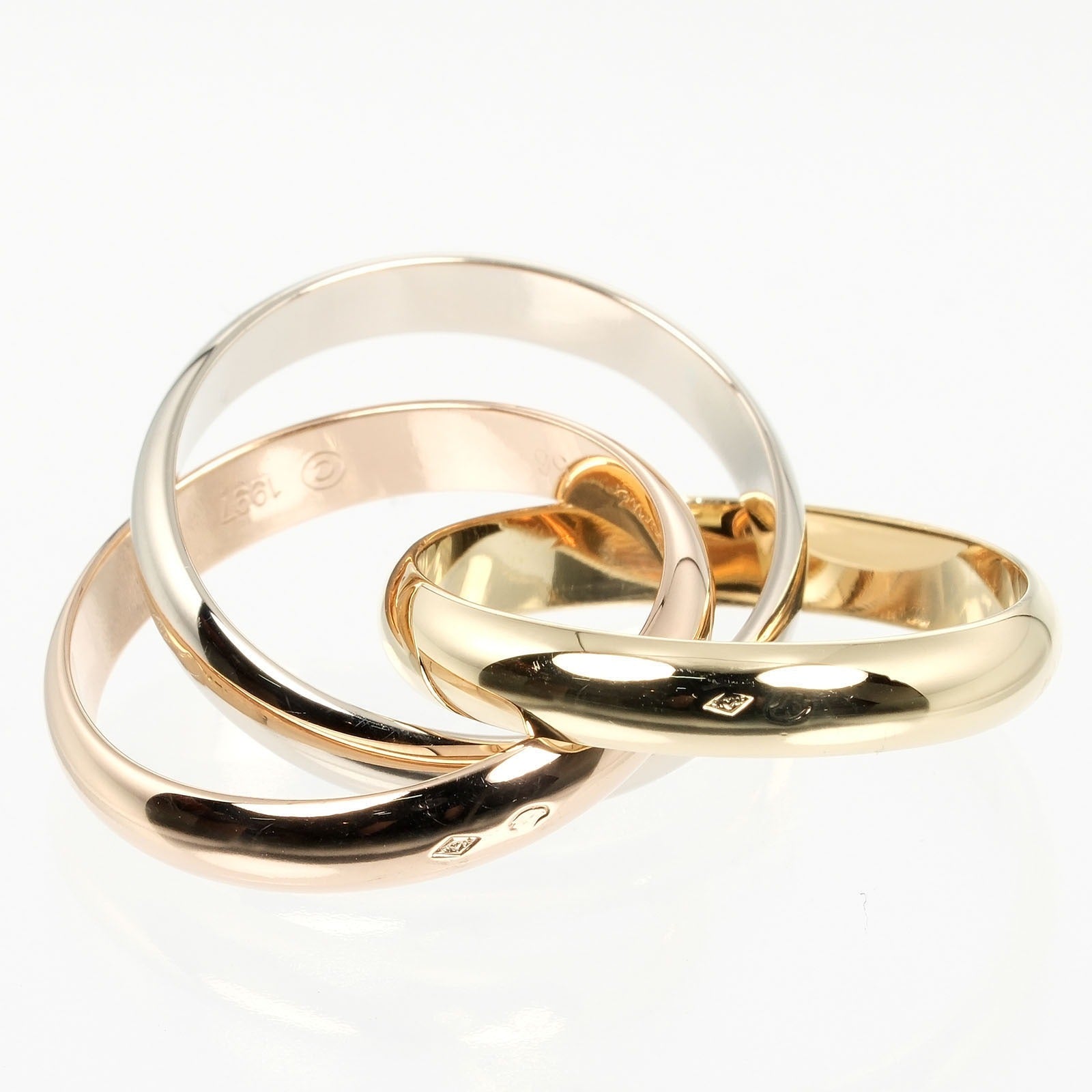 ❤️正規品❤️Cartier K18ゴールドリング ダイヤモンド装飾 16号 CARTIER】カルティエ トリニティ 16号 リング・指輪 K18ゴールド