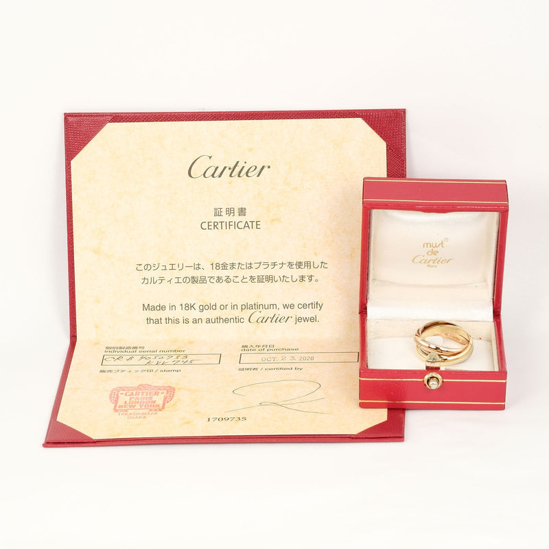 [Cartier] Cartier Trinity No. 13 Ring 18KGold x YG PG WG Approximately 8.52g Trinity Ladies A Rank