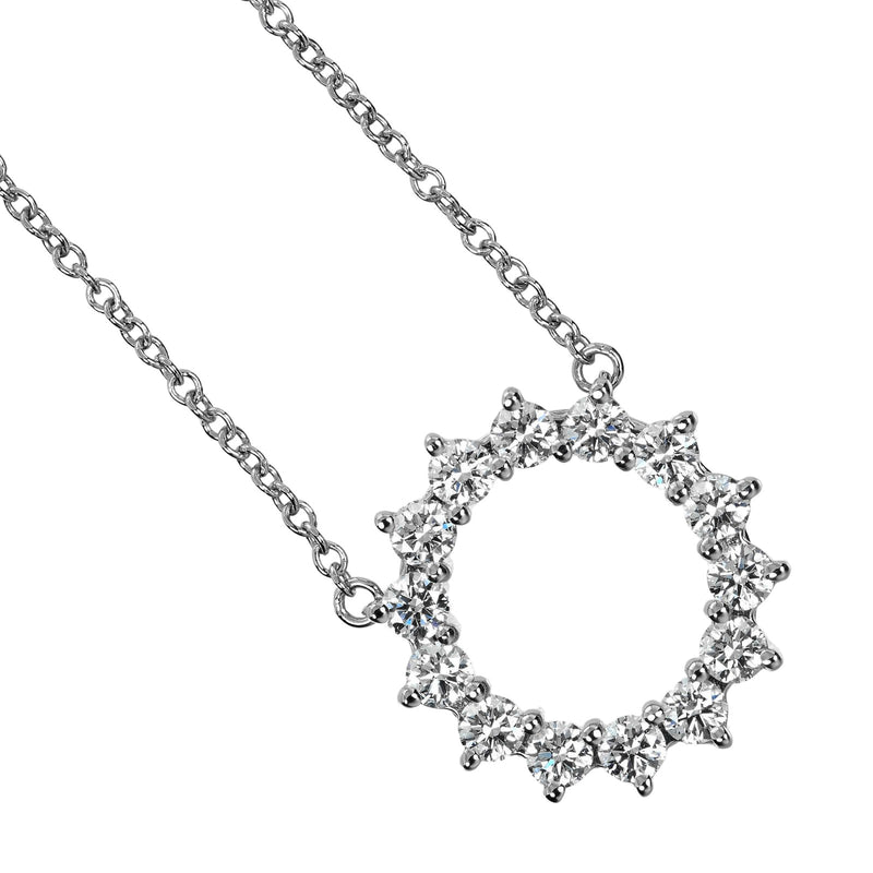 【TIFFANY&Co.】ティファニー
 オープンサークル スモール ネックレス
 Pt950プラチナ×ダイヤモンド 約2.93g Open Circle Small レディースAランク