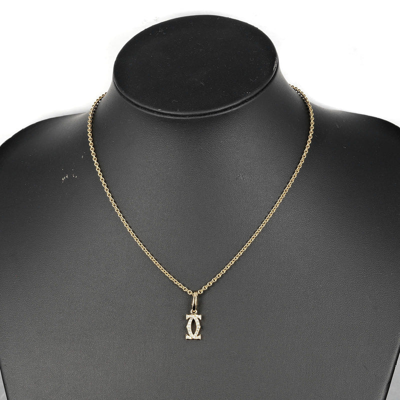 【CARTIER】カルティエ
 2C チァーム ネックレス
 K18イエローゴールド×ダイヤモンド 約9.69g 2C Charm レディースAランク