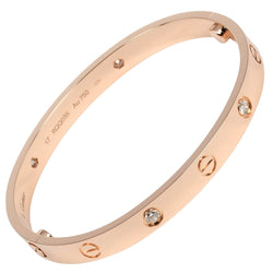 [Cartier] Cartier love Bracelet 18KRaspberry PinkGold x 4P Diamond about 32.81g Love Love Ladies A Rank