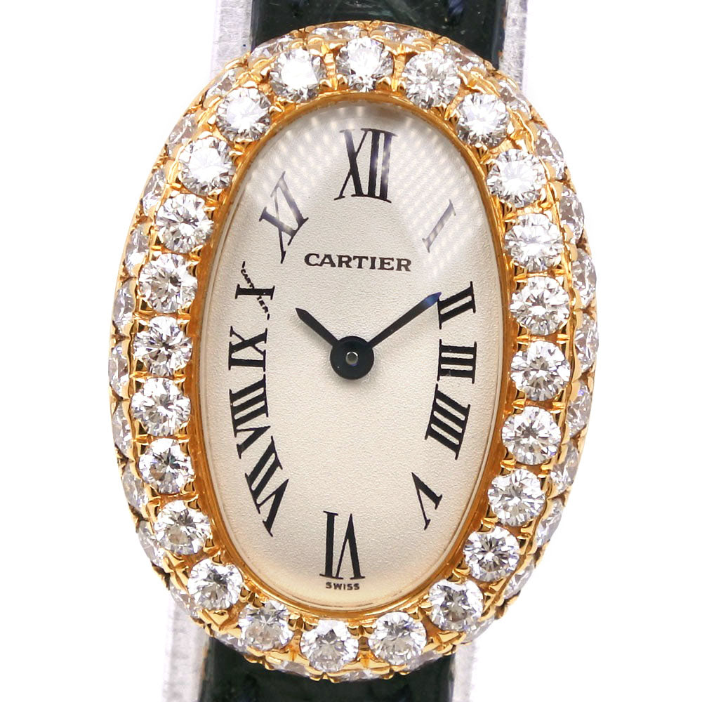 CARTIER】カルティエ ミニベニュワール 腕時計 アフターダイヤ K18 