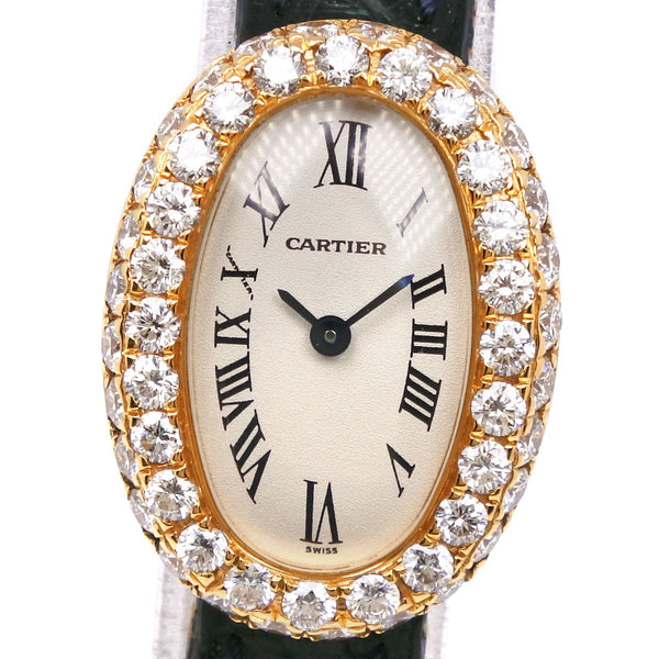 CARTIER】カルティエ ミニベニュワール 腕時計 アフターダイヤ K18