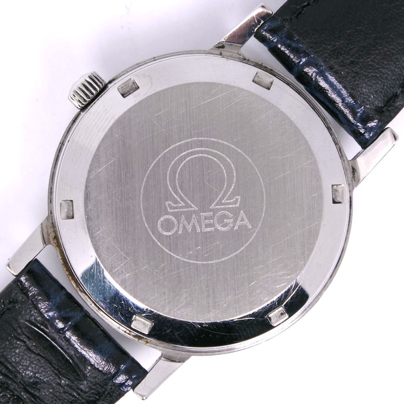 [欧米茄]欧米茄 
 日内瓦手表 
 Cal.1012不锈钢X皮革黑色自动缠绕银拨盘日内瓦男子
