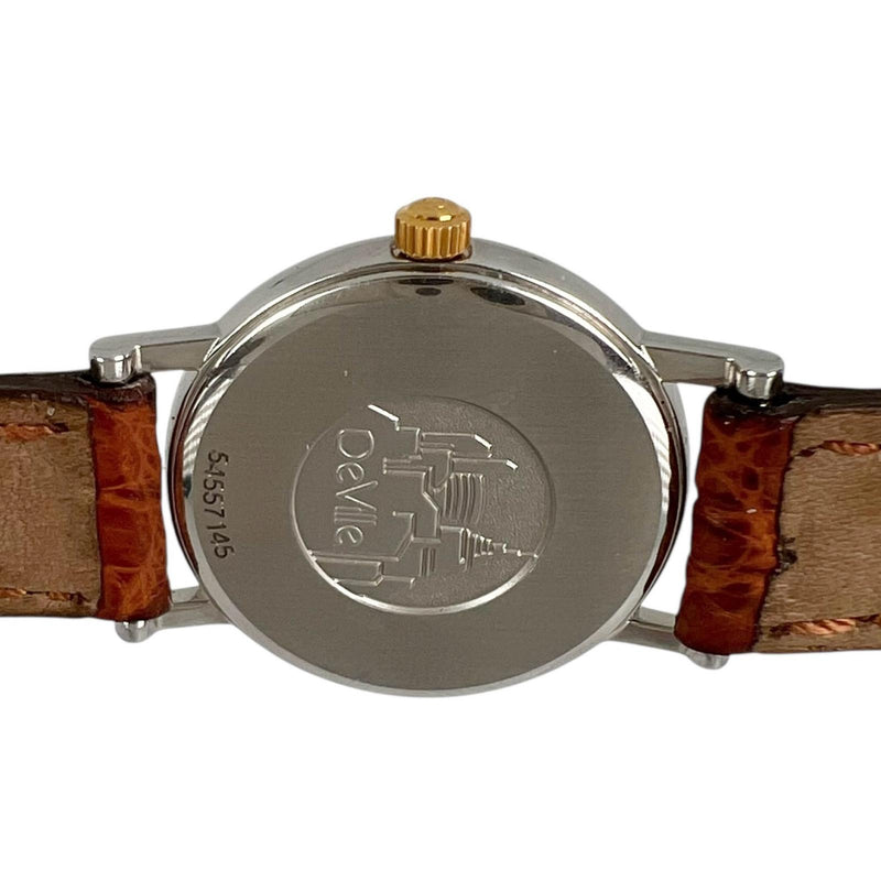 [OMEGA] Omega 
 reloj del diablo 
 Acero inoxidable Cuarzo Pantalla analógica Esfera dorada De Ville Ladies A-Rank