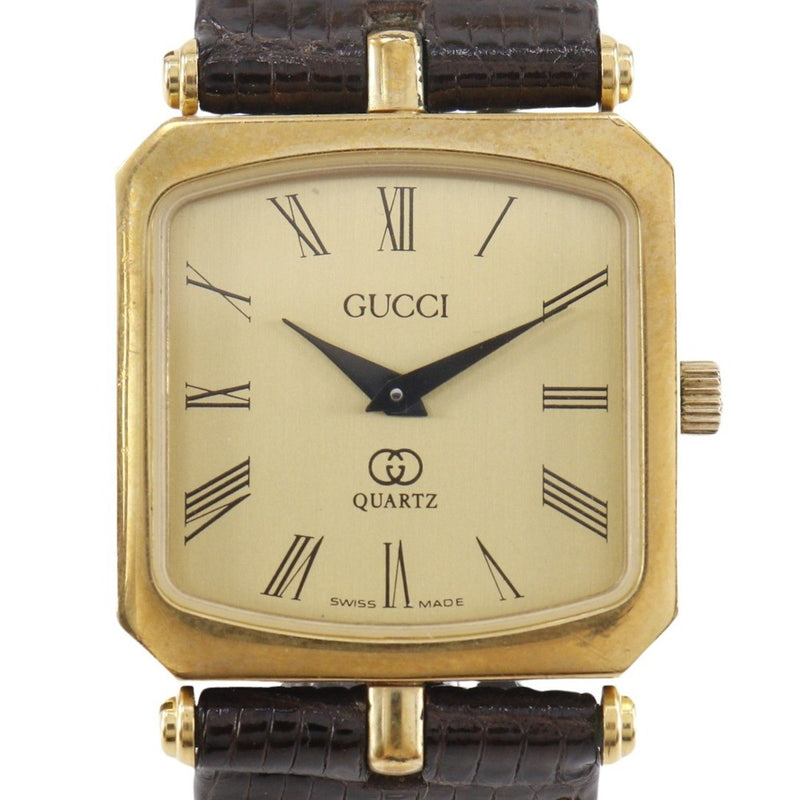 GUCCI ゴールド スクエアフェイス 腕時計 GUCCI グッチ 1800L スクエアフェイス 腕時計 GP/GP レディース