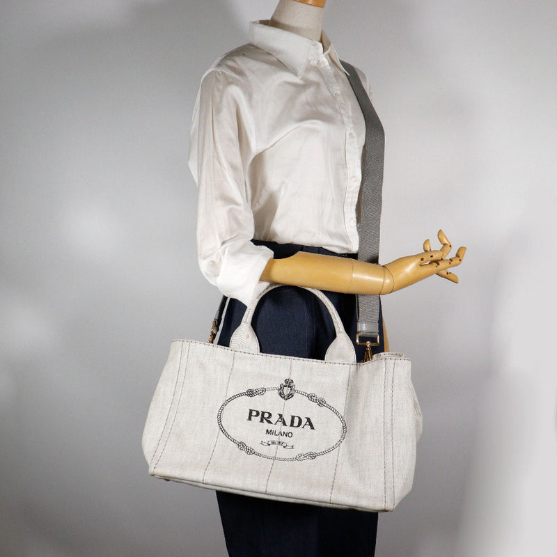PRADA プラダ カナパ ベージュ ハンド ショルダー 2way 三角ロゴ PRADA 