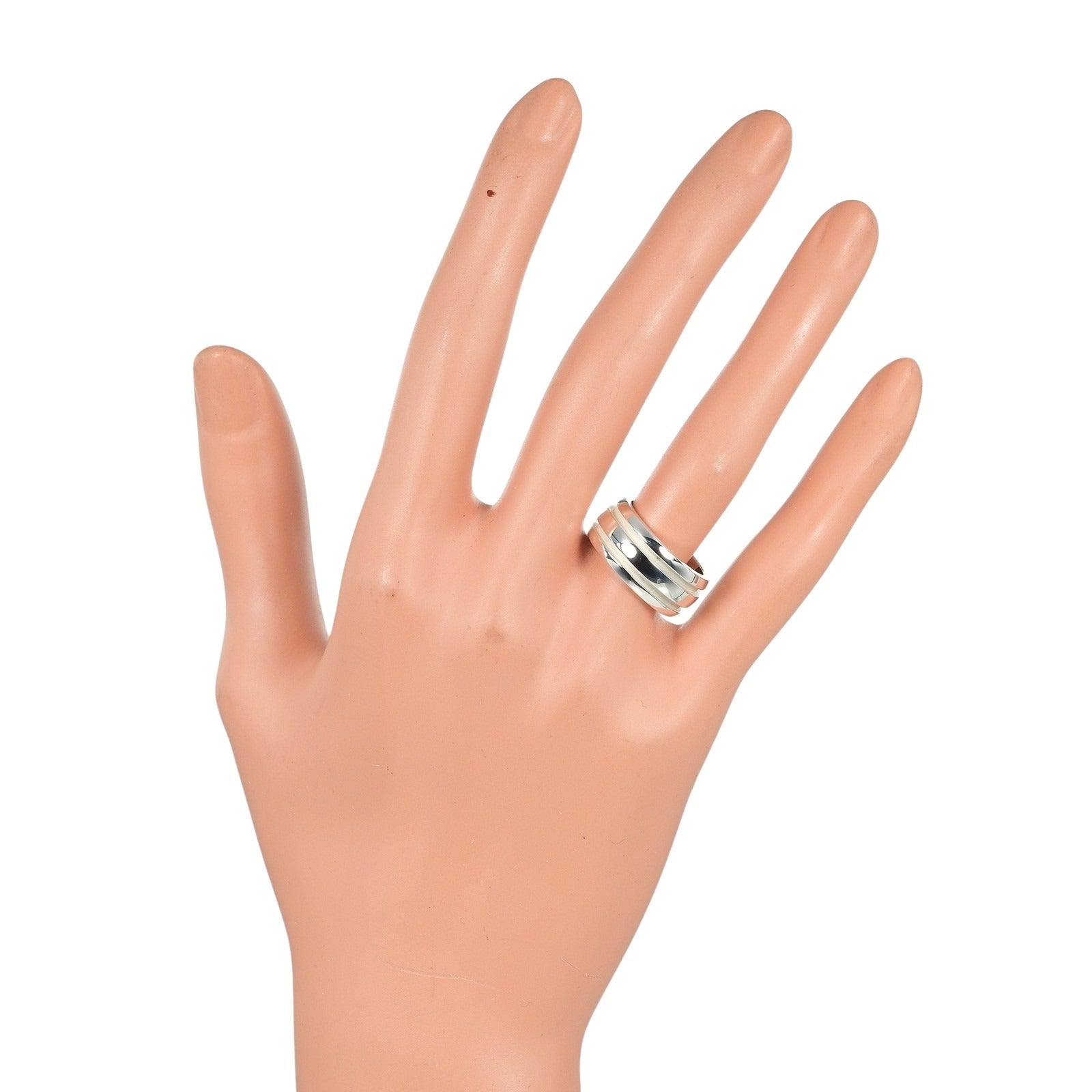 ティファニー アトラス グルーブド ウィズ 3ロウ リング 10.5号 TIFFANY&Co.】ティファニー アトラス グルーブド ダブルライン リング