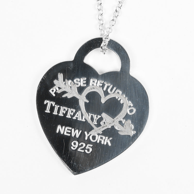 [TIFFANY y compañía]TIFFANY&Co. regresar aTIFFANY&Co. collar con etiqueta de corazón y flecha en forma de corazón