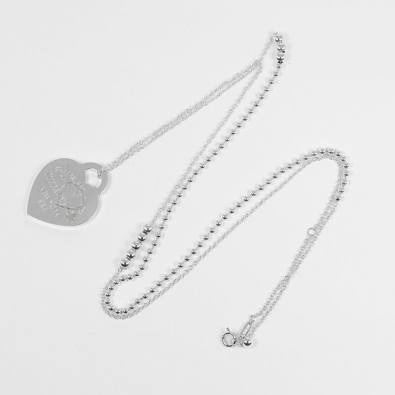 [TIFFANY y compañía]TIFFANY&Co. regresar aTIFFANY&Co. collar con etiqueta de corazón y flecha en forma de corazón