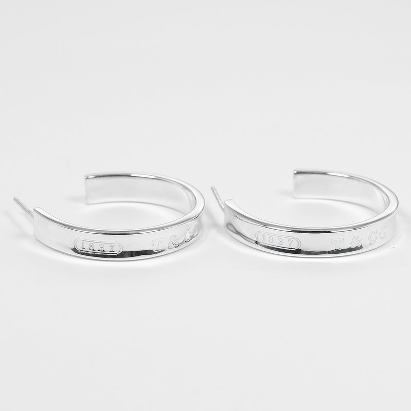 [TIFFANY y compañía]TIFFANY&Co. aretes de aro estrechos 1837