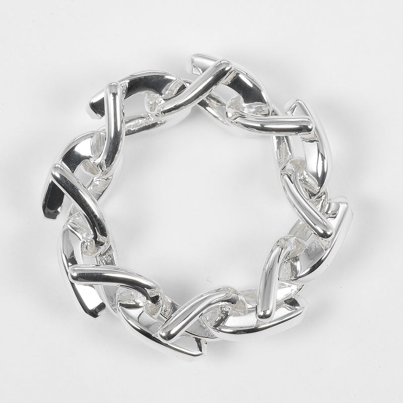 [TIFFANY y compañía]TIFFANY&Co. Anillo Forgelink de alto pulido 
 No 10