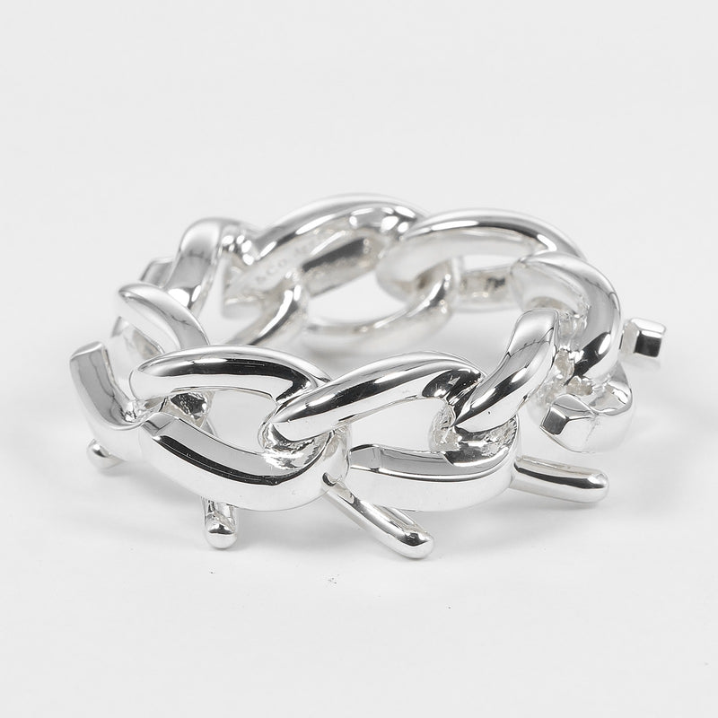 [TIFFANY y compañía]TIFFANY&Co. Anillo Forgelink de alto pulido 
 No 10