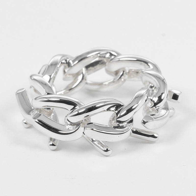 [TIFFANY y compañía]TIFFANY&Co. Anillo Forgelink de alto pulido 
 No 10