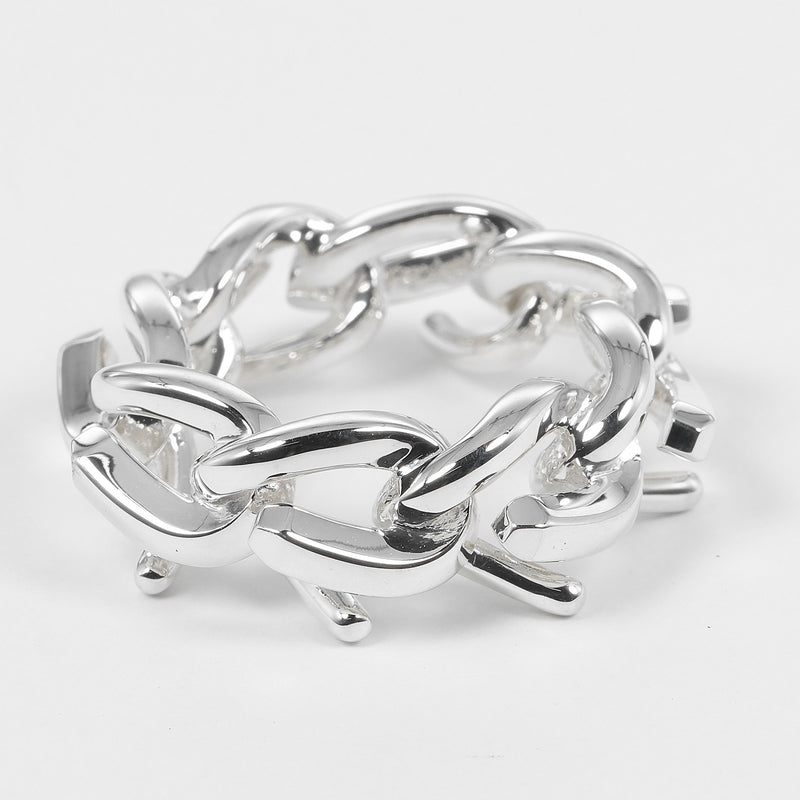 [TIFFANY y compañía]TIFFANY&Co. Anillo Forgelink de alto pulido 
 No 10