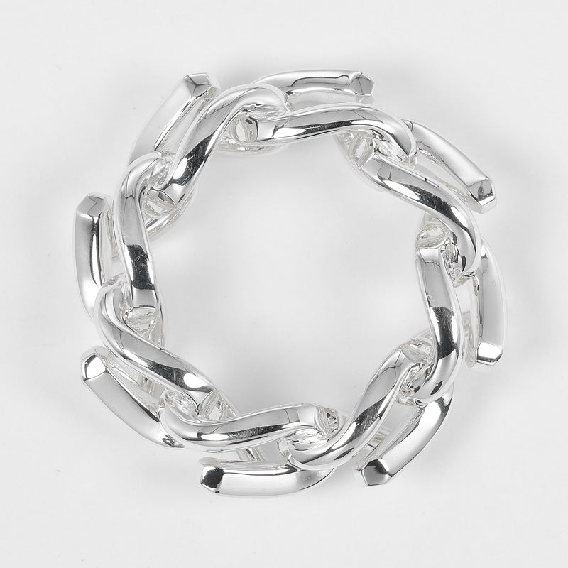 [TIFFANY y compañía]TIFFANY&Co. Anillo Forgelink de alto pulido 
 No 10