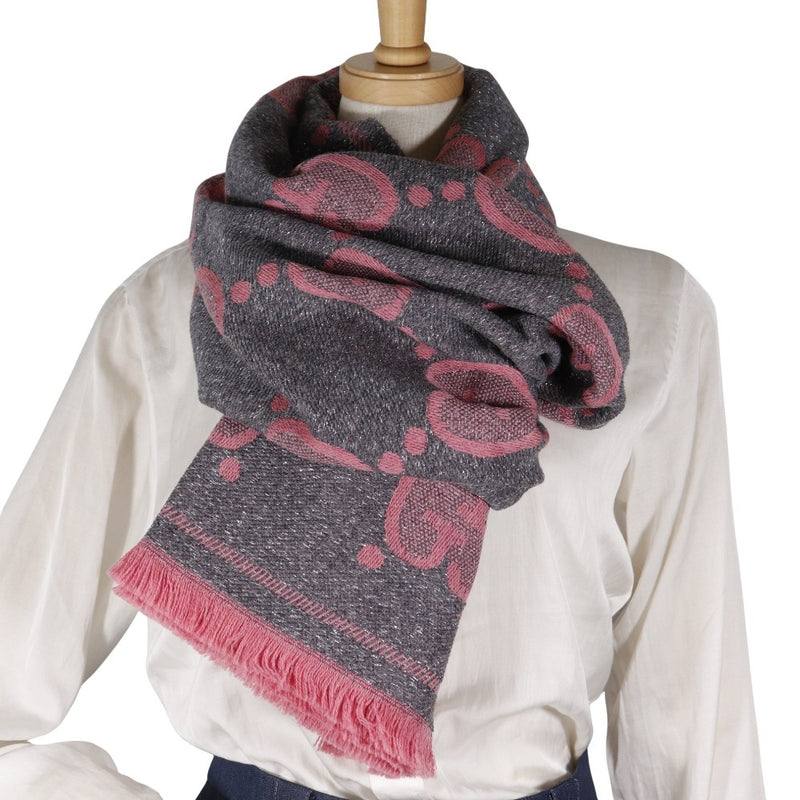 【GUCCI】グッチ GG ウールラメ ジャガード マフラー
 598993