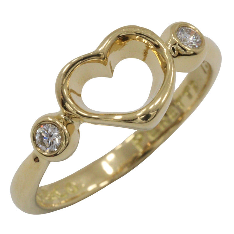 [Tiffany & co.]TIFFANY&Co.
 Open Heart No. 6 Ring
 Elsa Peletti 2P diamond 18KYellow Gold x Diamond about 2.3g Open Heart Ladies A-Rank