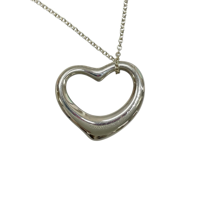 [티파니앤코]TIFFANY&Co.
 오픈 하트 미디엄 네크리스 
 엘사 퍼레티 실버 925 10.4g 오픈하트 미디엄 여성용 A급