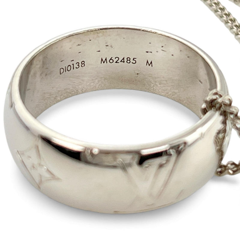 [루이비통]LOUIS VUITTON
 모노그램 링 목걸이 
 M62485 실버 DI0138 스탬프 약. 16.5g 모노그램 반지 남여공용