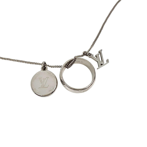 [루이비통]LOUIS VUITTON
 모노그램 링 목걸이 
 M62485 실버 DI0138 스탬프 약. 16.5g 모노그램 반지 남여공용