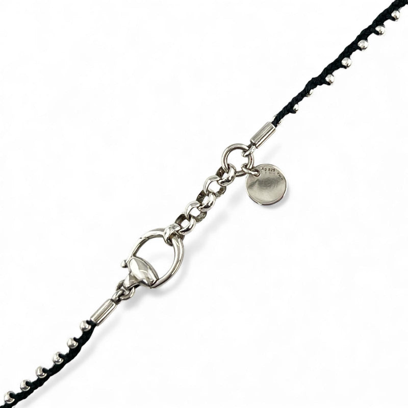 [구찌] 구찌 
 말빗 목걸이 
 실버 925 블랙 8.0g 홀스빗 유니섹스 A랭크