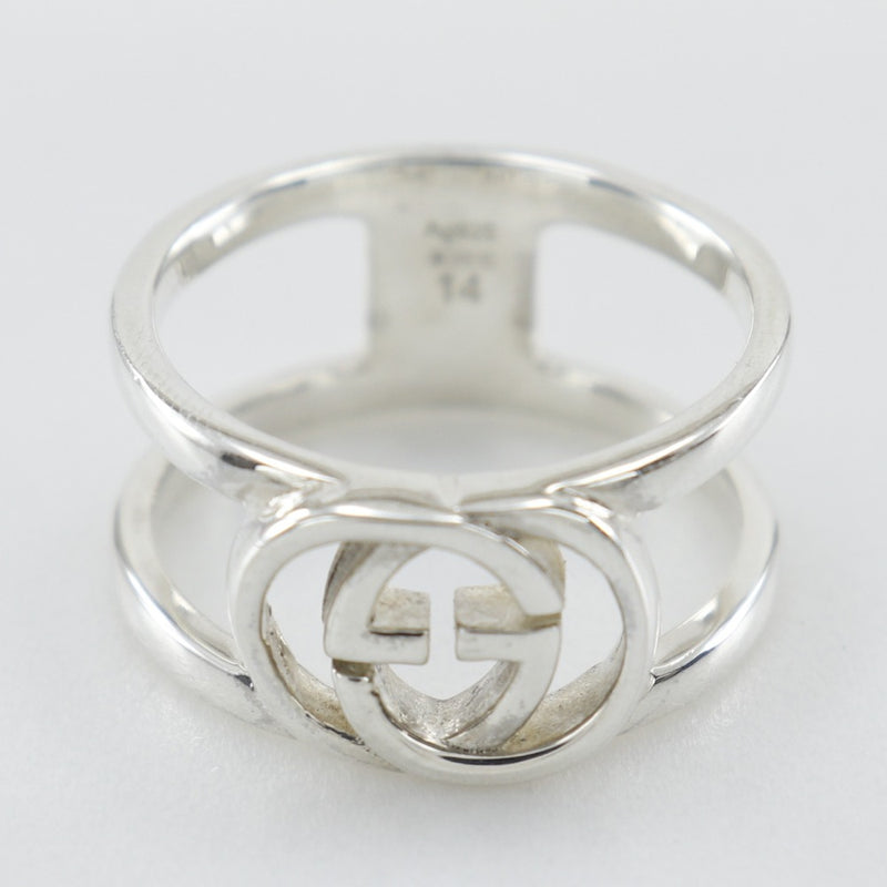 [구찌] 구찌 
 연동 G No. 13.5 링 
 와이드 오픈 실버 925 4.3g 인터로킹 G 레이디스 A랭크