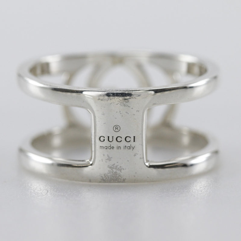 [구찌] 구찌 
 연동 G No. 13.5 링 
 와이드 오픈 실버 925 4.3g 인터로킹 G 레이디스 A랭크