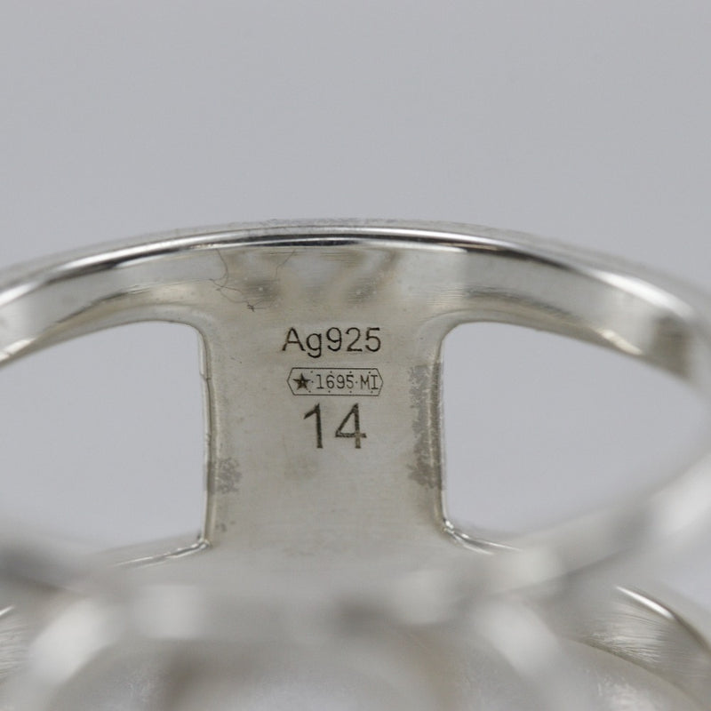 [구찌] 구찌 
 연동 G No. 13.5 링 
 와이드 오픈 실버 925 4.3g 인터로킹 G 레이디스 A랭크