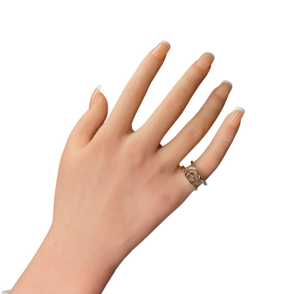 [GUCCI] Gucci 
 Anillos entrelazados G No. 13.5 
 Abierto de par en par Plata 925 Aprox. 4,3 g entrelazado G damas A rango