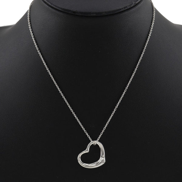 【TIFFANY&Co.】ティファニー
 オープンハート ネックレス
 エルサ・ペレッティ シルバー925 約5.0g Open heart レディースA-ランク