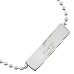 [Gucci] Gucci 
 Gargantilla de la placa logo 
 Cadena de pelota Silver 925 aproximadamente 10.8 g con logotipo de damas A-rank