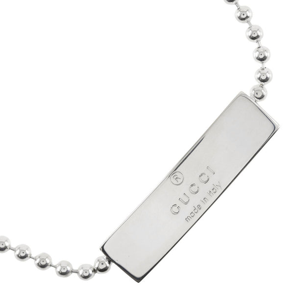 [Gucci] Gucci 
 Gargantilla de la placa logo 
 Cadena de pelota Silver 925 aproximadamente 10.8 g con logotipo de damas A-rank