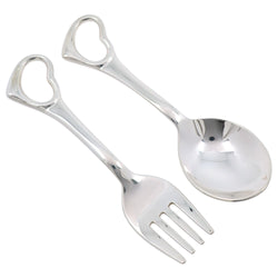 【TIFFANY&Co.】ティファニー
 ベビースプーン＆フォークセット カトラリー
 オープンハート エルサ・ペレッティ シルバー925 Baby spoon and fork set _A-ランク