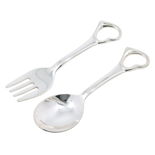 【TIFFANY&Co.】ティファニー
 ベビースプーン＆フォークセット カトラリー
 オープンハート エルサ・ペレッティ シルバー925 Baby spoon and fork set _A-ランク