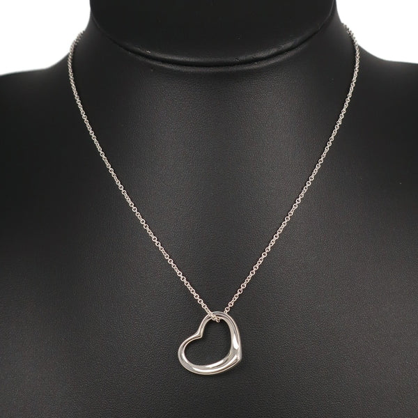 【TIFFANY&Co.】ティファニー
 オープンハート ネックレス
 エルサ・ペレッティ シルバー925 約5.2g Open heart レディースAランク