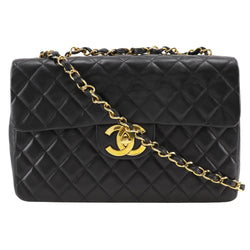 [Chanel] Chanel 
 Decamatrasse 34 Sac à bandoulière 
 Épaule à double chaîne Ramskin Black Diagonal épaule suspendue A4 Turn Lock Big Matelasse34 dames