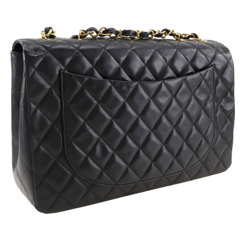 [Chanel] Chanel 
 Decamatrasse 34 Sac à bandoulière 
 Épaule à double chaîne Ramskin Black Diagonal épaule suspendue A4 Turn Lock Big Matelasse34 dames